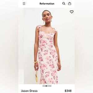 Brand new, pink floral reformation maxi dress